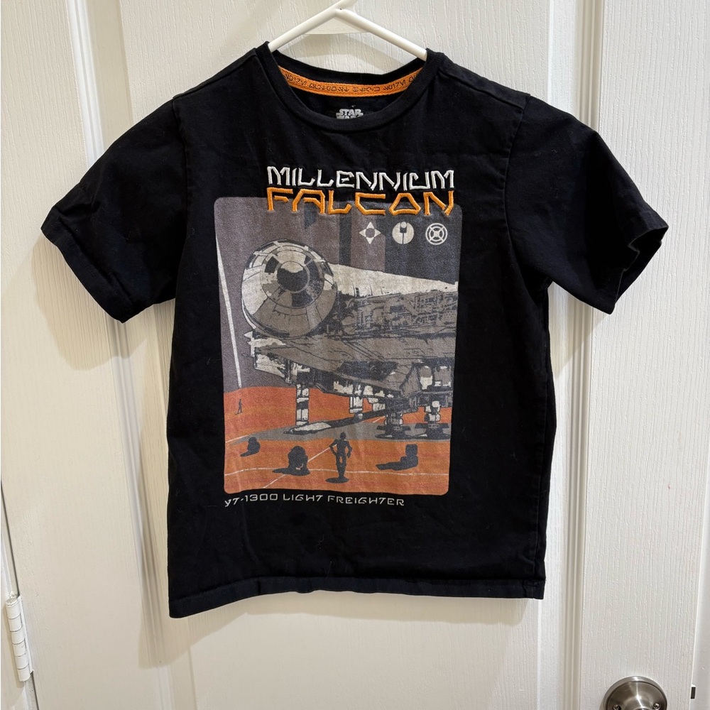 Disney Star Wars Millennium Falcon Black and Orange Kids T-Shirt